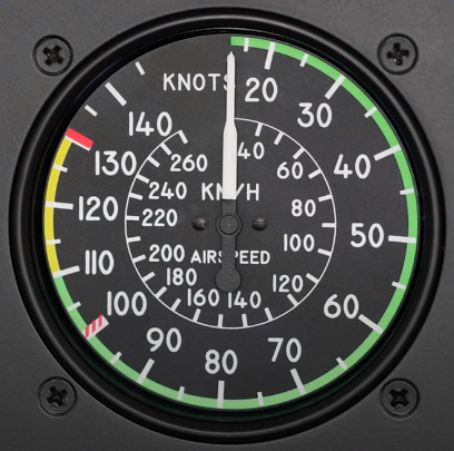 R44 and R66 new airspeed with yellow caution range 